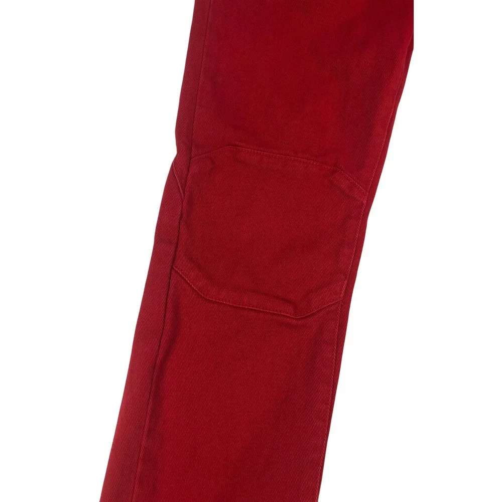 Born Fly Mens Red Denim Straight Leg Paneled Urban Streetwear Jeans Size 30x27
